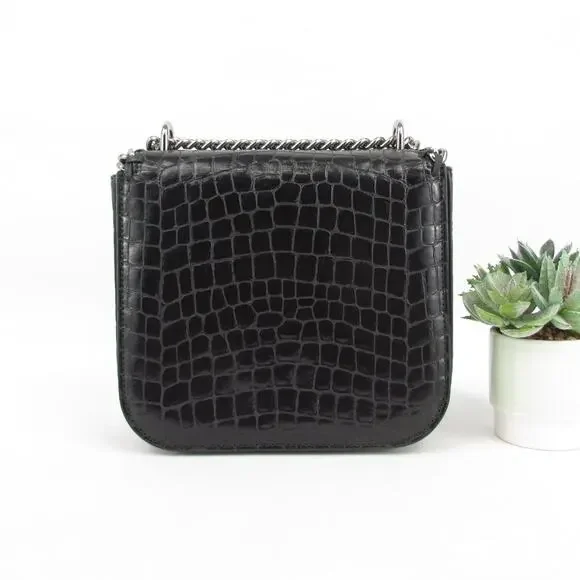 Authentic Stella McCartney Croc Embossed Faux Leather Falabella Star Box Bag - Picture 6 of 12